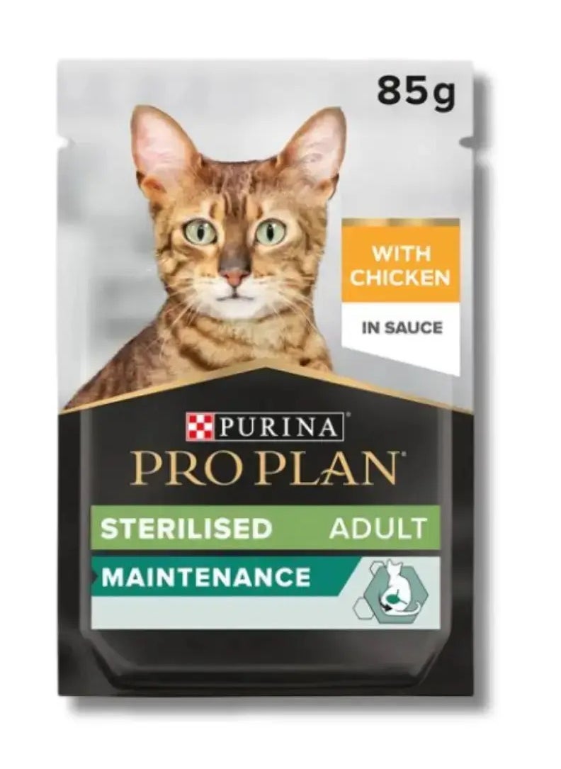 PRO PLAN STERILISED WET CHICKEN CAT FOOD IN GRAVY MULTIPACK 10X85G