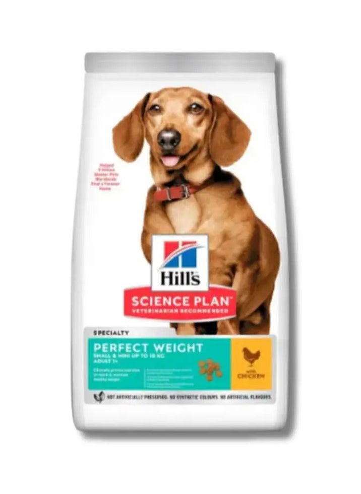Hill's Science Plan Perfect Weight Small & Mini Adult Dog Food with Chicken 1.5kg