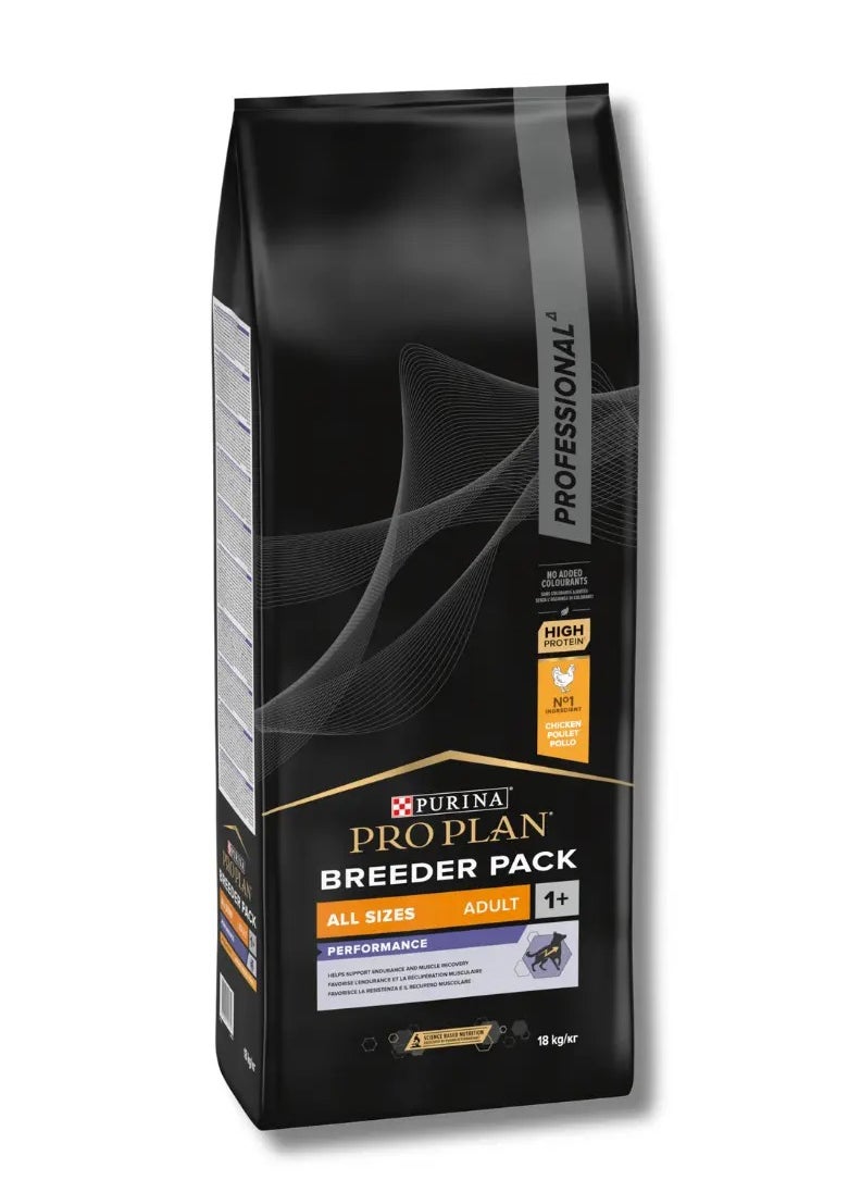 PURINA PRO PLAN PERFORMANCE ADULT BREEDER PACK ALL SIZES CHICKEN 18KG