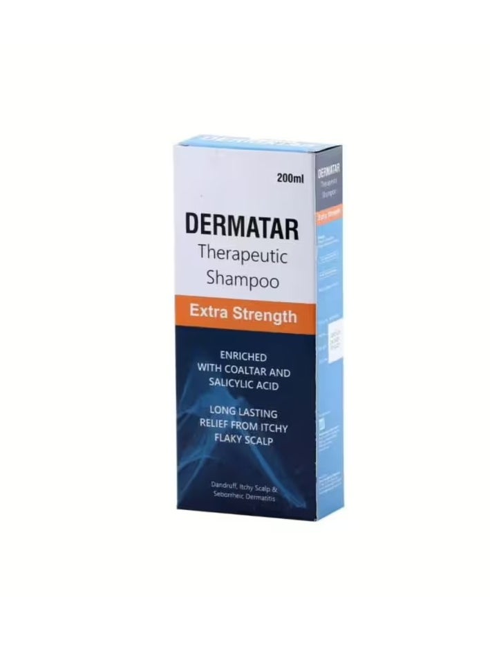 Extra Strength Therapeutic Shampoo Enriched with Coal Tar and Salicylic Acid Long Lasting Relief from Itchy and Flaky Scalp 200ml