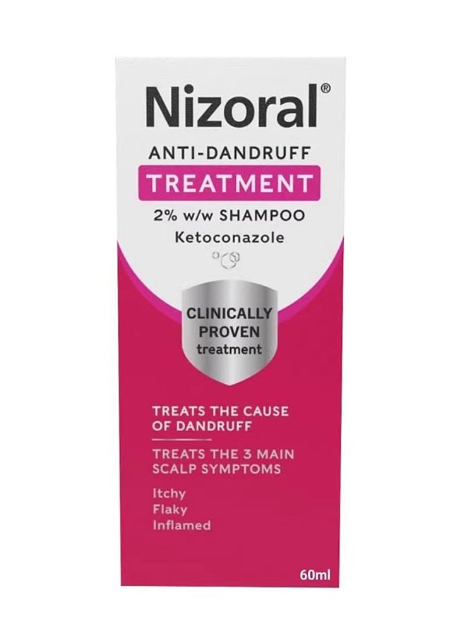 Anti Dandruff Treatment Shampoo 60ml, Treats and Prevents Dandruff, Clinically Proven to Control Itchy and Flaky Scalps, Hair Care