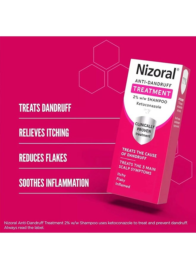 Anti Dandruff Treatment Shampoo 60ml, Treats and Prevents Dandruff, Clinically Proven to Control Itchy and Flaky Scalps, Hair Care