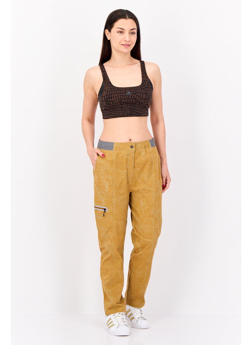 Women Sportswear Fit Outdoor Track Pants, Brown