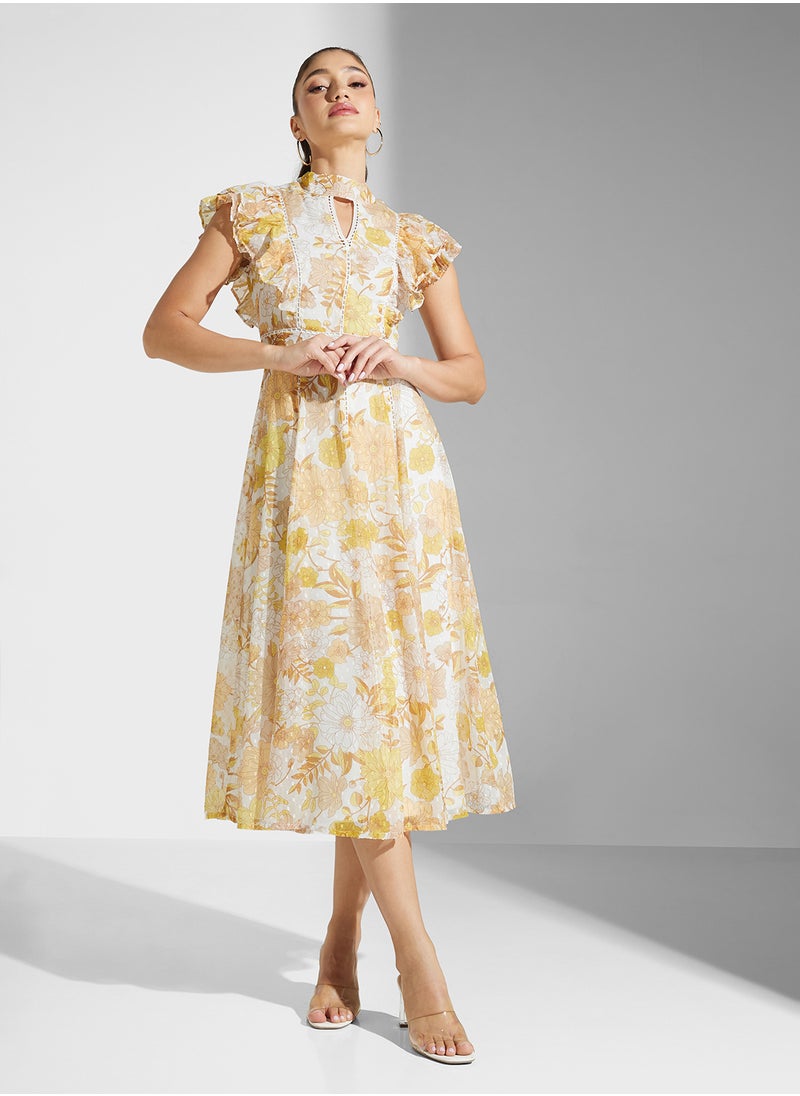 Embellished Crew Neck Knee Lenth Dress