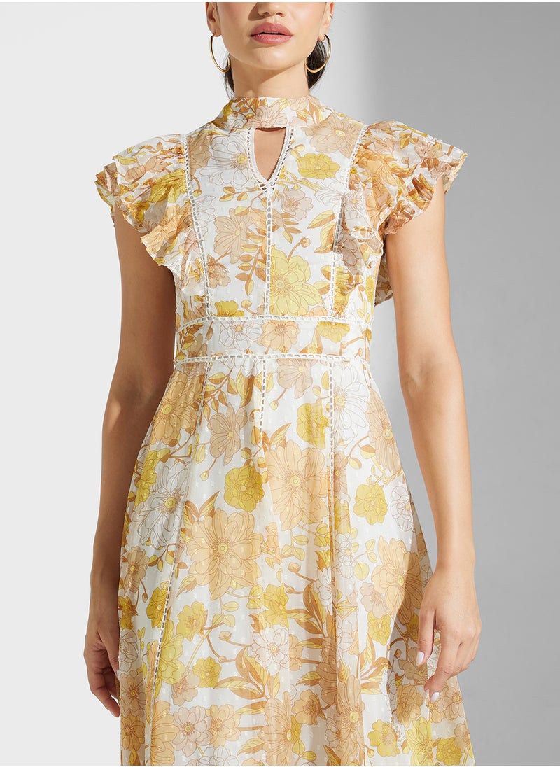 Embellished Crew Neck Knee Lenth Dress