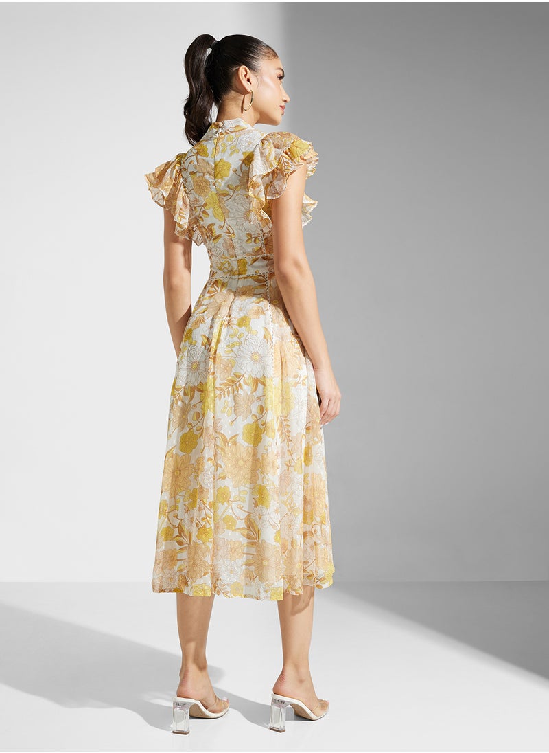 Embellished Crew Neck Knee Lenth Dress
