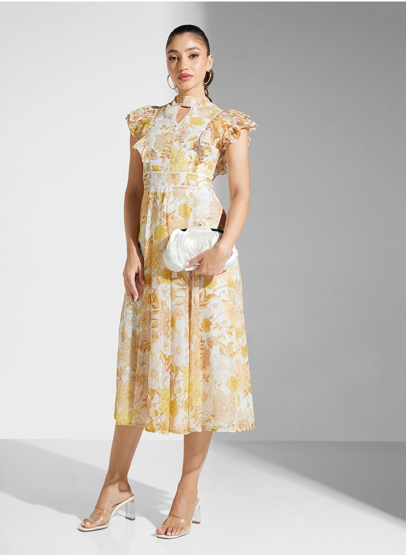 Embellished Crew Neck Knee Lenth Dress