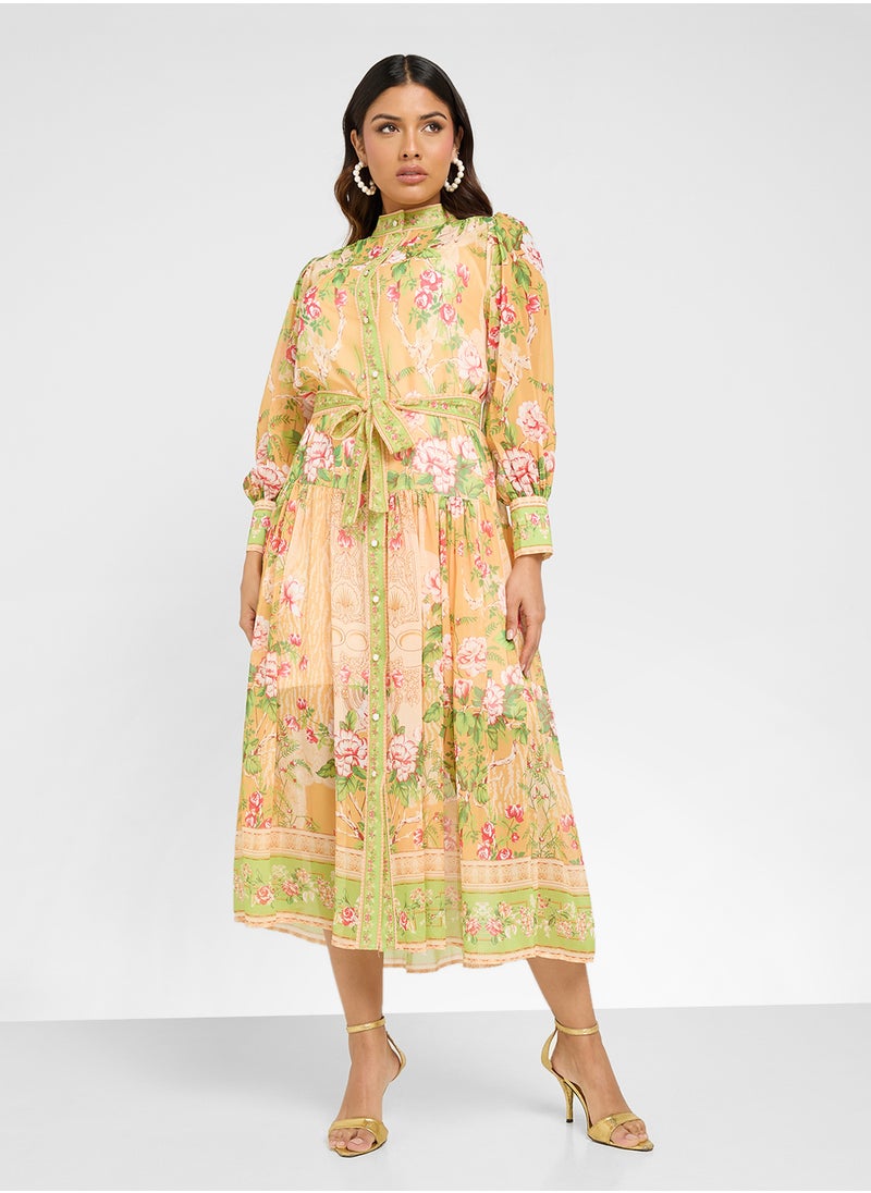 Abstract Print Dress
