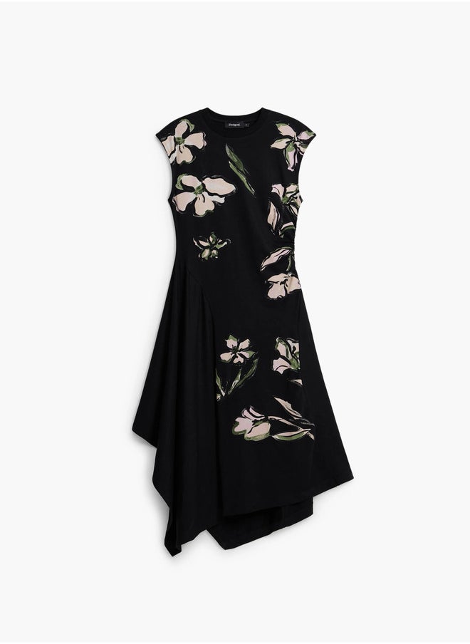Asymmetric Floral Dress