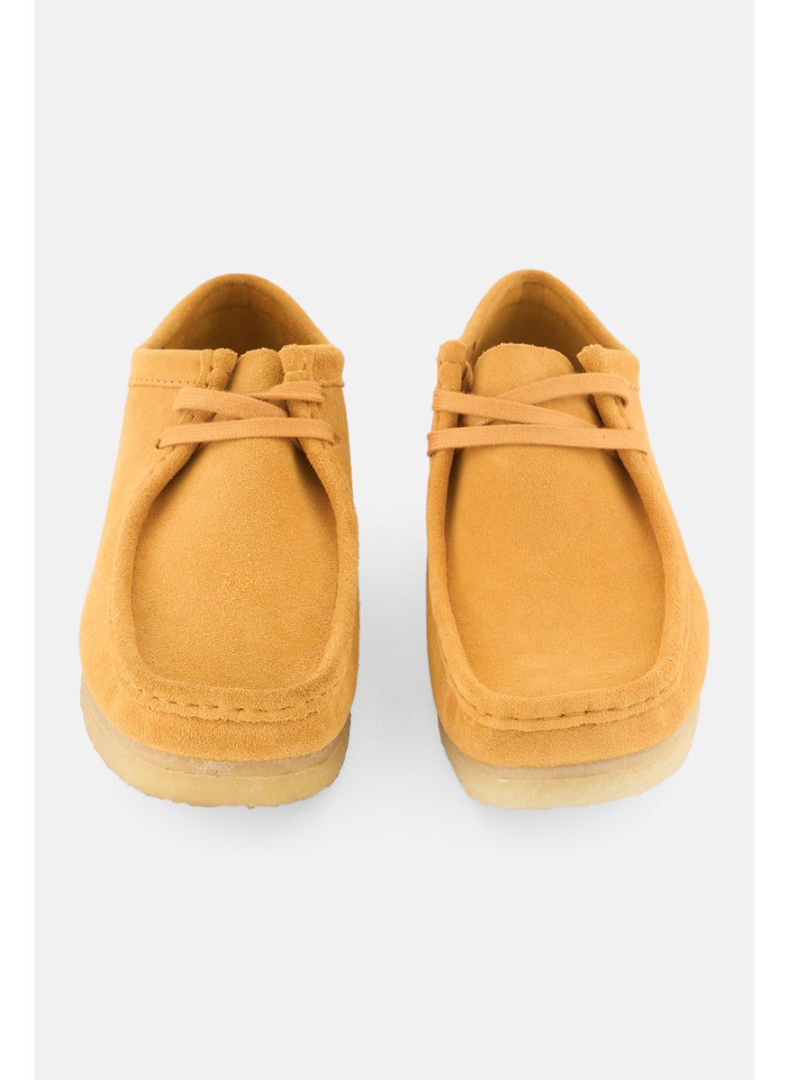 Men Wallabee Lace Up Casual Shoes, Turmeric Yellow