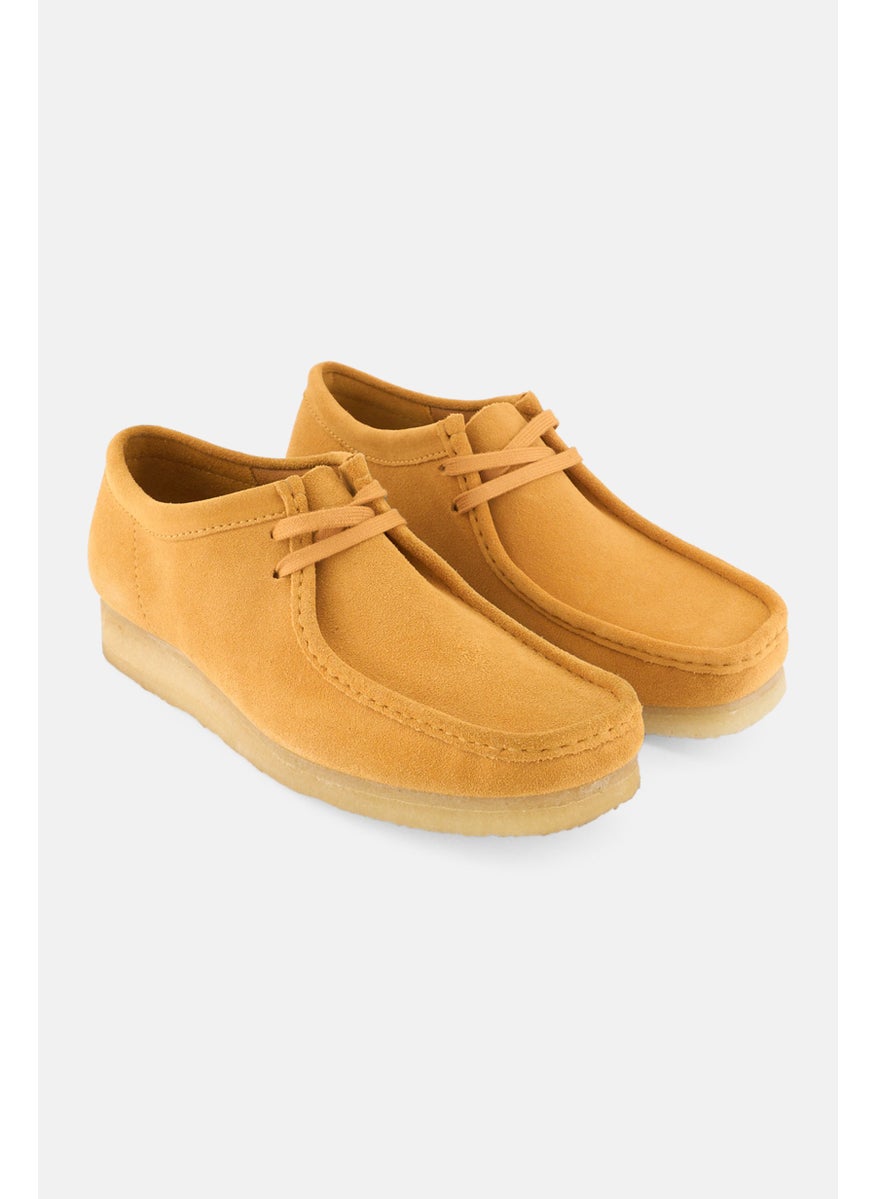 Men Wallabee Lace Up Casual Shoes, Turmeric Yellow