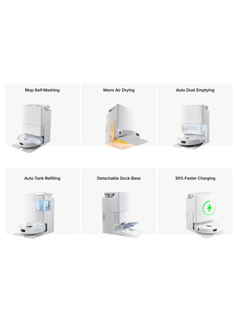 Robot Vacuum Qrevo S | 7000 Pa 200RPM mop speed | Multifunctional Dock | 45dB(A) noise levels | 99.9% pollen filtration rate 74 W QX1PEC | QRS02-00 White