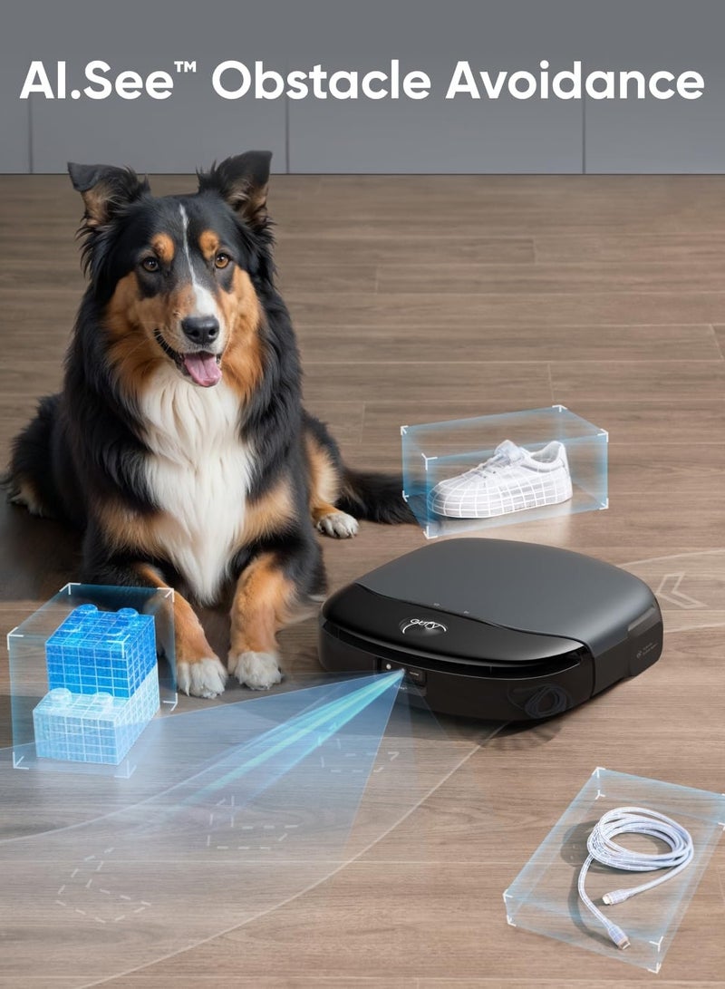 Omni S1 Robot Vacuum Cleaner with Mop, Groundbreaking Floor Washing System, All-in-One Station, 8000 Pa, Smart Obstacle Avoidance, Mop Auto-Retraction, Corner-to-Edge Deep Cleaning and Lift Mop 30 W ‎T2071 black