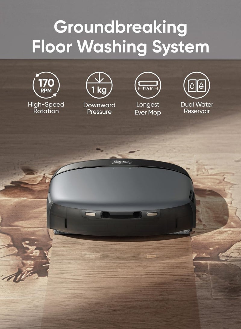 Omni S1 Robot Vacuum Cleaner with Mop, Groundbreaking Floor Washing System, All-in-One Station, 8000 Pa, Smart Obstacle Avoidance, Mop Auto-Retraction, Corner-to-Edge Deep Cleaning and Lift Mop 30 W ‎T2071 black