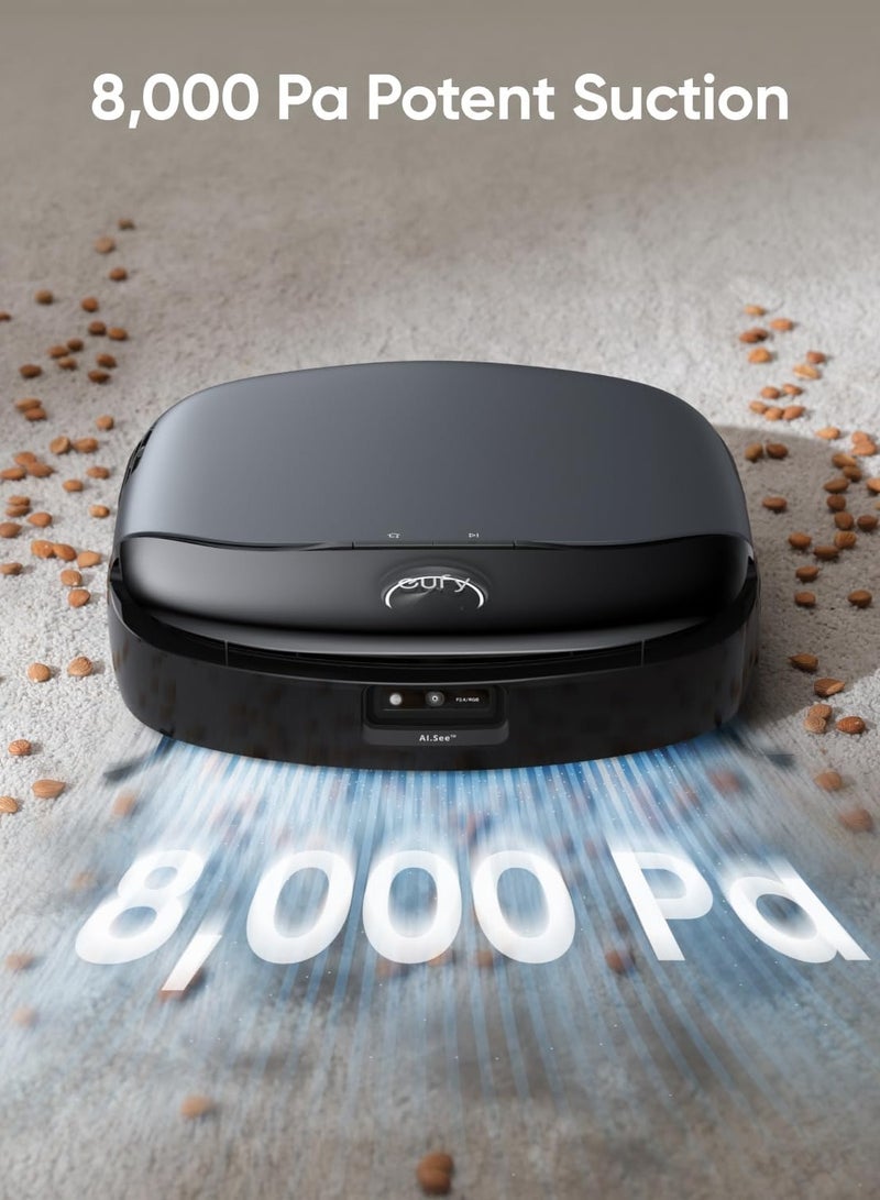 Omni S1 Robot Vacuum Cleaner with Mop, Groundbreaking Floor Washing System, All-in-One Station, 8000 Pa, Smart Obstacle Avoidance, Mop Auto-Retraction, Corner-to-Edge Deep Cleaning and Lift Mop 30 W ‎T2071 black