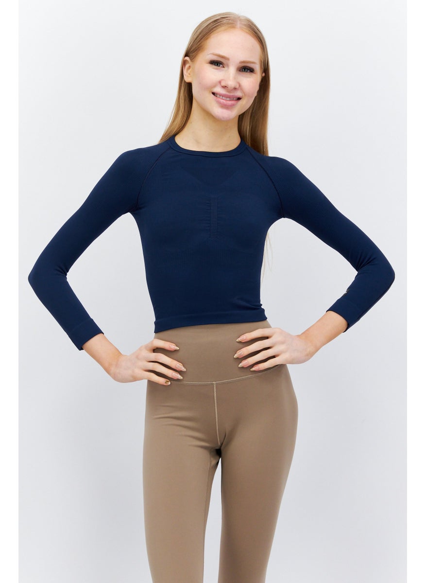 Women Sportswear Fit Long Sleeve Training Top, Blue