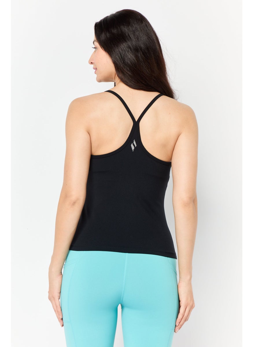 Women Sportswear Fit Sleeveless Training Top,  Black