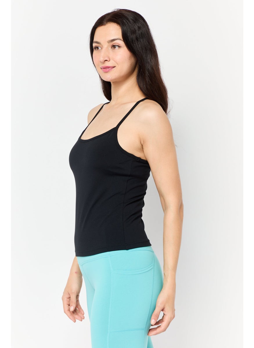 Women Sportswear Fit Sleeveless Training Top,  Black