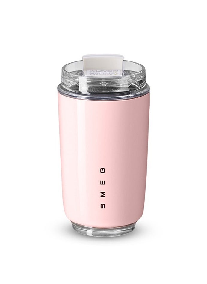 Travel Coffee Mug, 240ml Insulated Beverage Cup With Leakproof Lid, Long Lasting Coffee Tumbler With Lid And Straw, Travel Coffee Thermos Pink