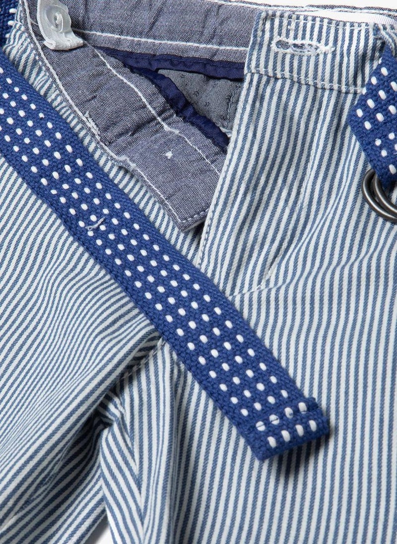 Teen Boys Belted Striped Denim Short
