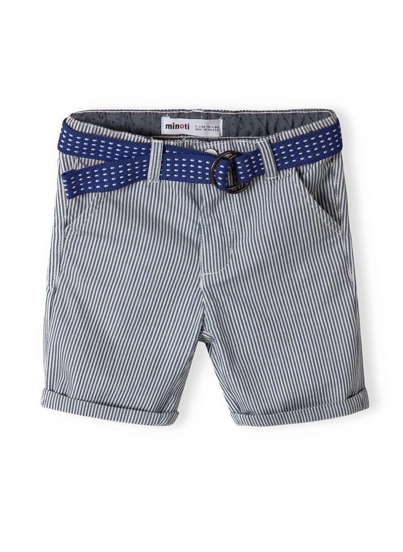 Teen Boys Belted Striped Denim Short