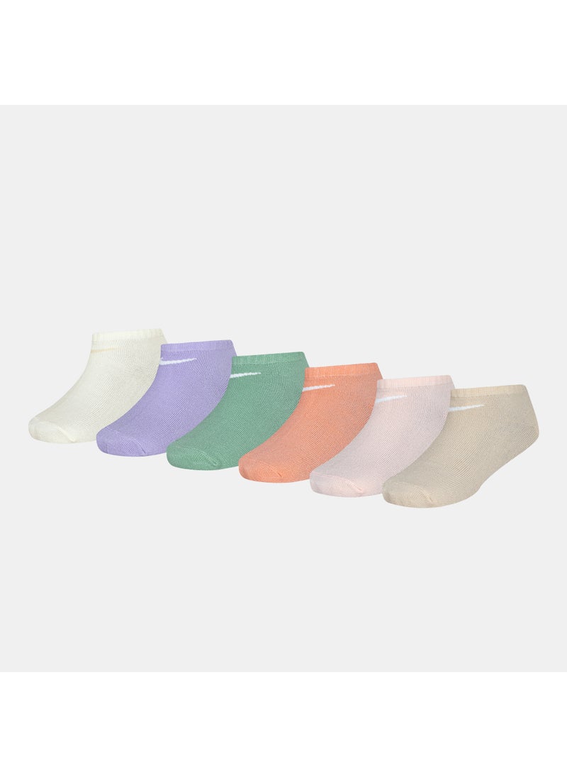 Kids' NHG Metallic Swoosh No-Show Socks (6 Pack)