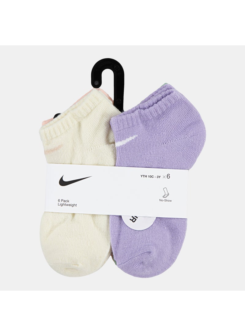 Kids' NHG Metallic Swoosh No-Show Socks (6 Pack)