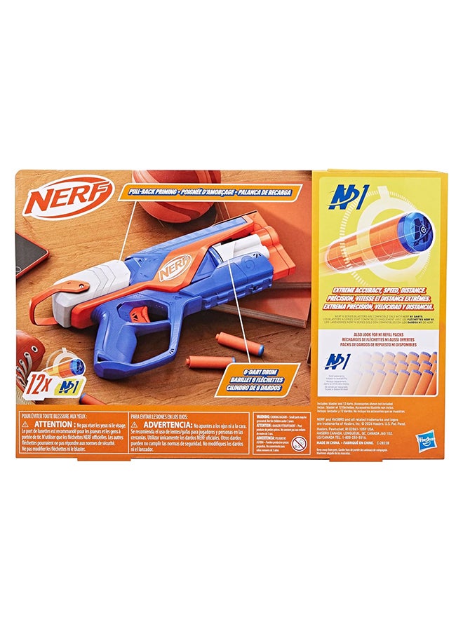 Hasbro Nerf N Series Agility Blaster, 12 N1 Darts Compatible Only N Series Blasters, 6 Dart Drum, Kids Outdoor Games