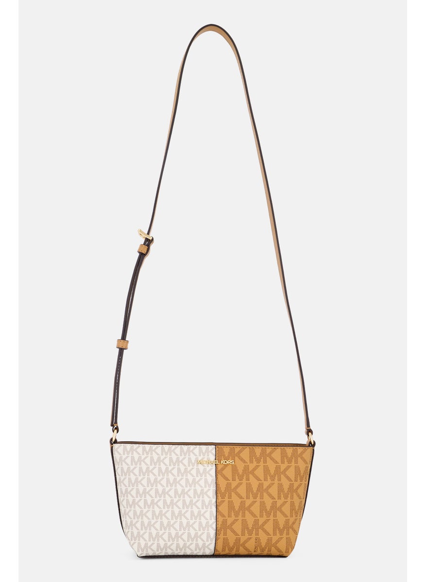 Women Brand Logo Cross Body Bag 15 H x 26 L x 8 W cm, Brown