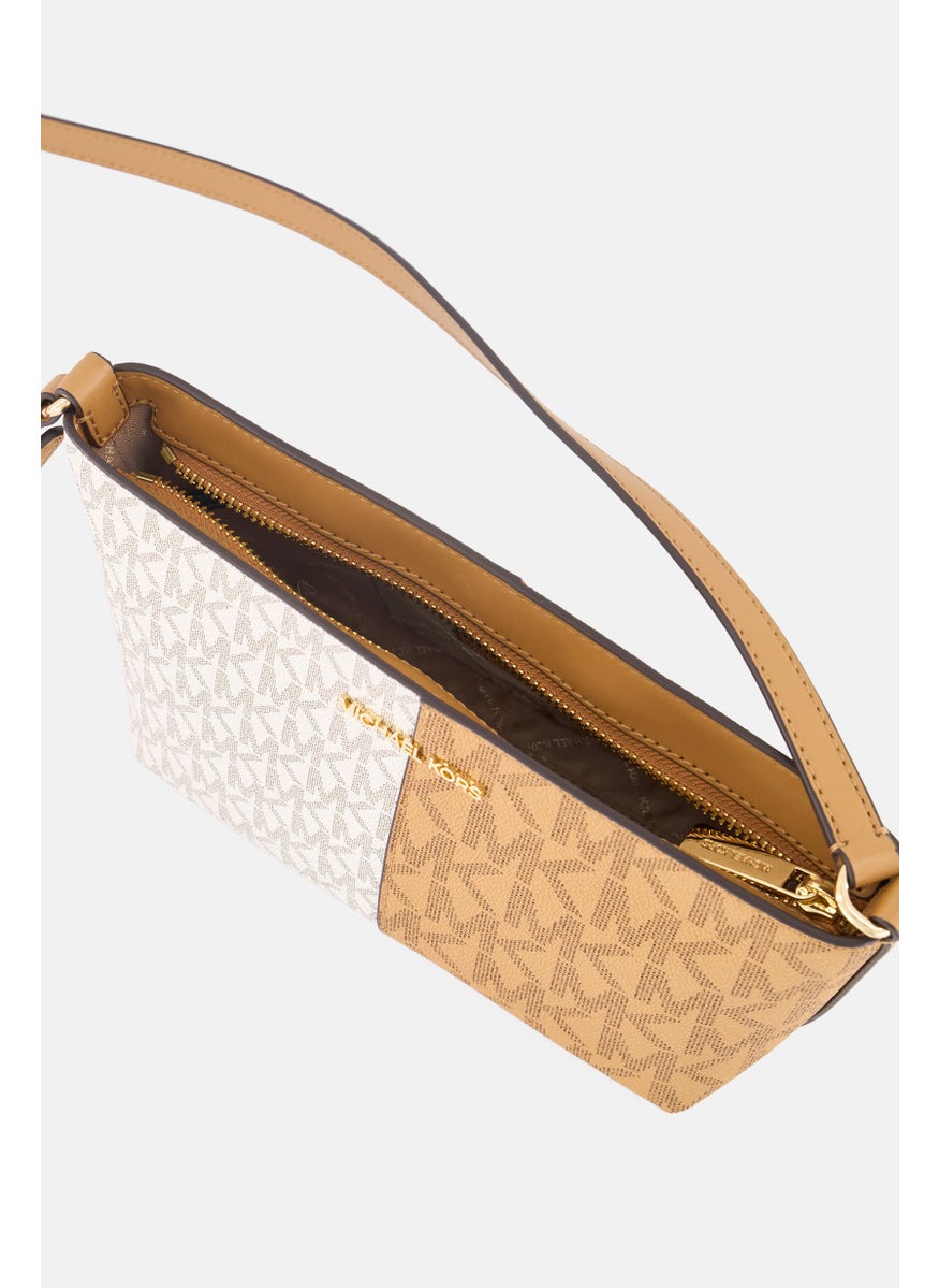 Women Brand Logo Cross Body Bag 15 H x 26 L x 8 W cm, Brown