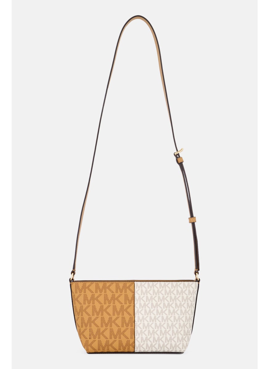 Women Brand Logo Cross Body Bag 15 H x 26 L x 8 W cm, Brown