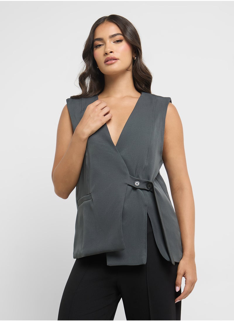 Vest With Tie Detail