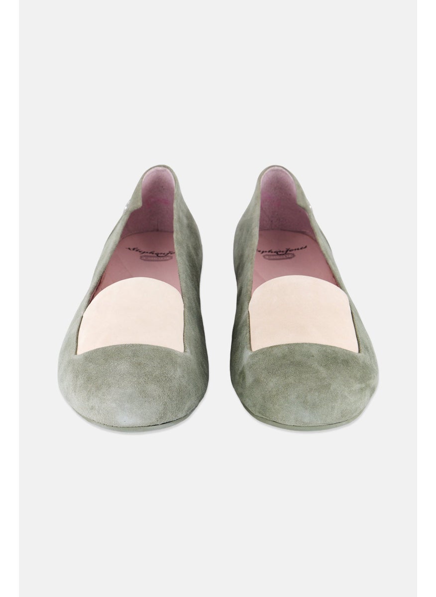 Women Slip On Flats, Sage Green