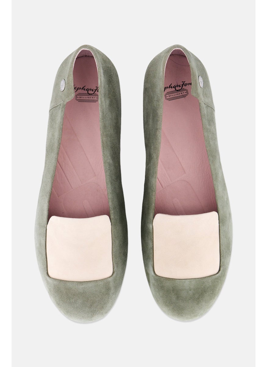 Women Slip On Flats, Sage Green