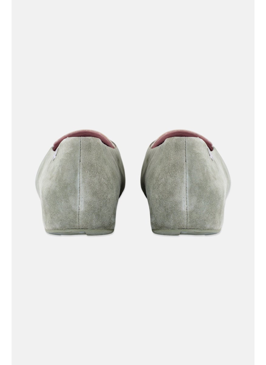 Women Slip On Flats, Sage Green
