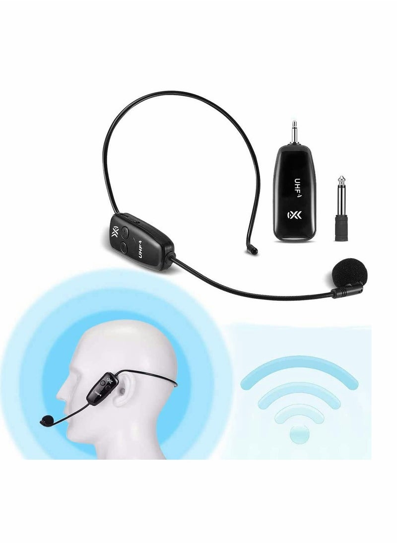Wireless Microphones System Microphone Headset Lavalier Lapel Speak Beltpack Receiver Suitable for Smartphone Laptop Desktop PC Speaker Stage Public Speaking and Teaching
