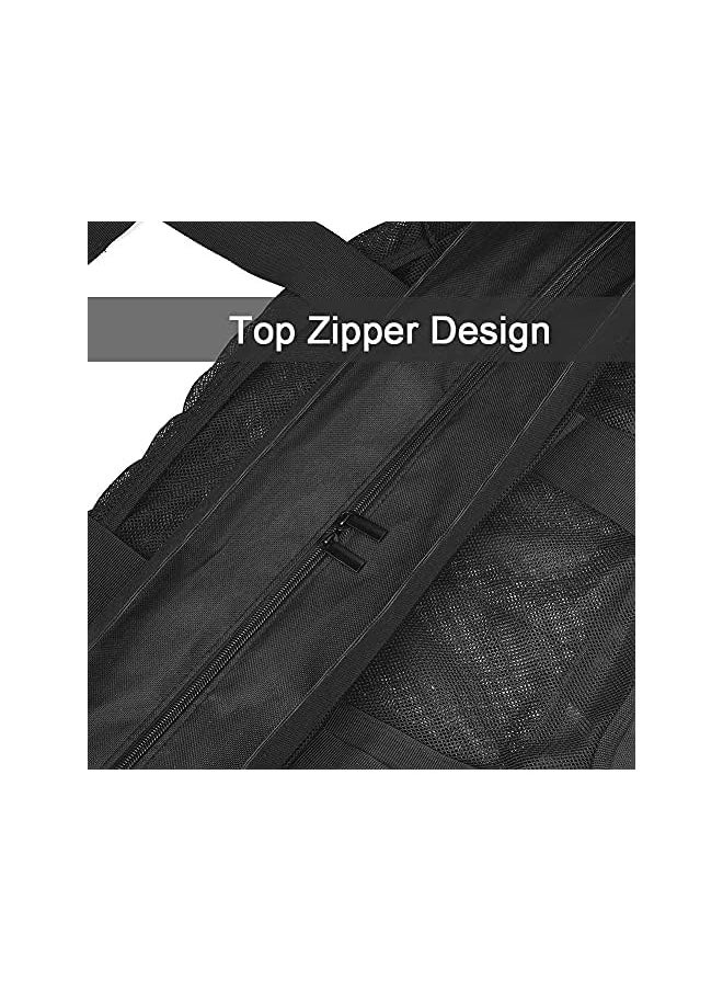 Extra Large Beach Bag, XL Mesh Tote with Zipper and Pockets Ideal for Your Family Beach Trip