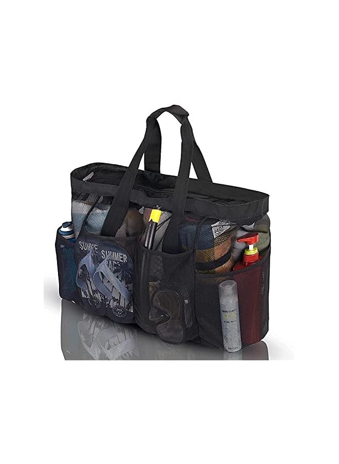 Extra Large Beach Bag, XL Mesh Tote with Zipper and Pockets Ideal for Your Family Beach Trip