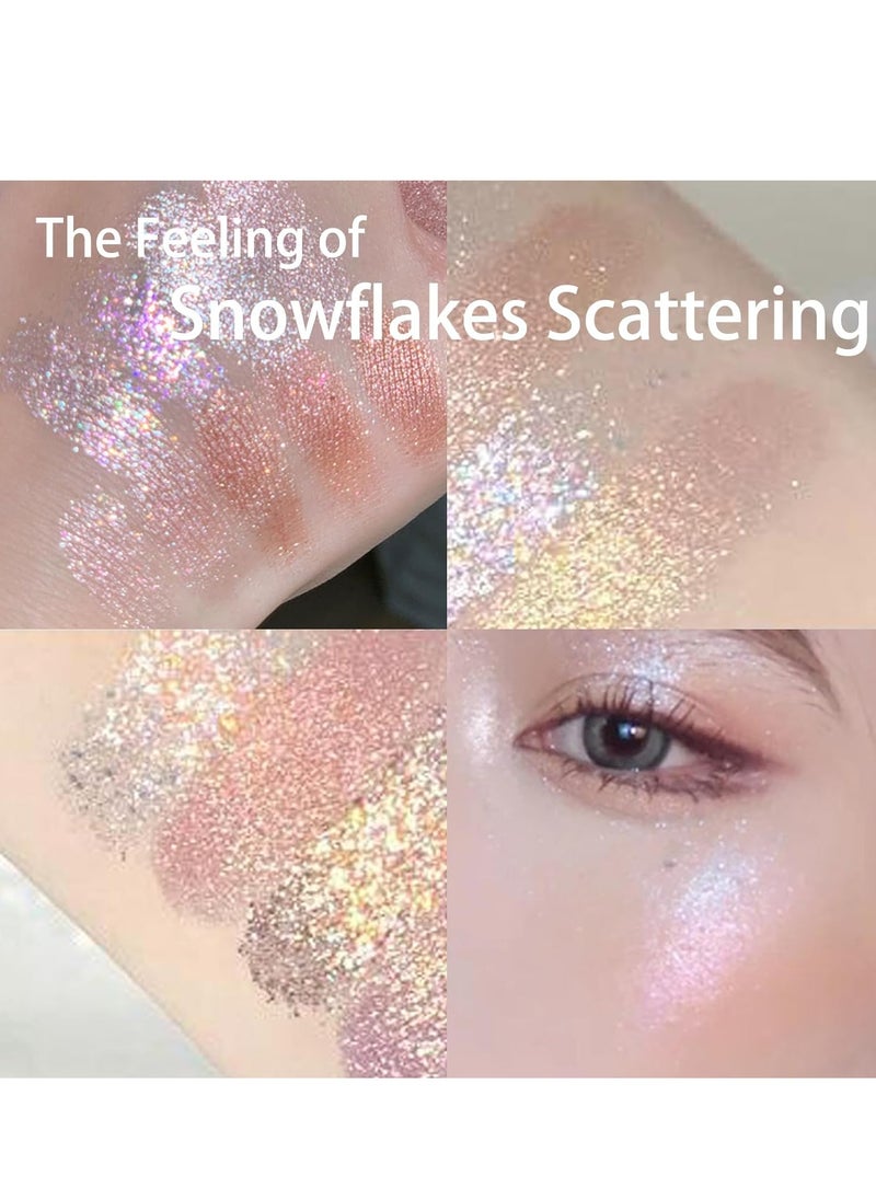 Eyeshadow Palette, Shimmer Eye Shadow Pallets for Women, 9 Colour Glitter Eye Make-Up Palettes, Gold, White, Pink Highly p i gmented Eye Shadow Palette for Girls Make Up