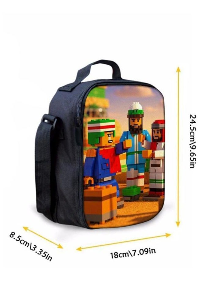 Three-piece set of cartoon characters (schoolbag, for students) - 623