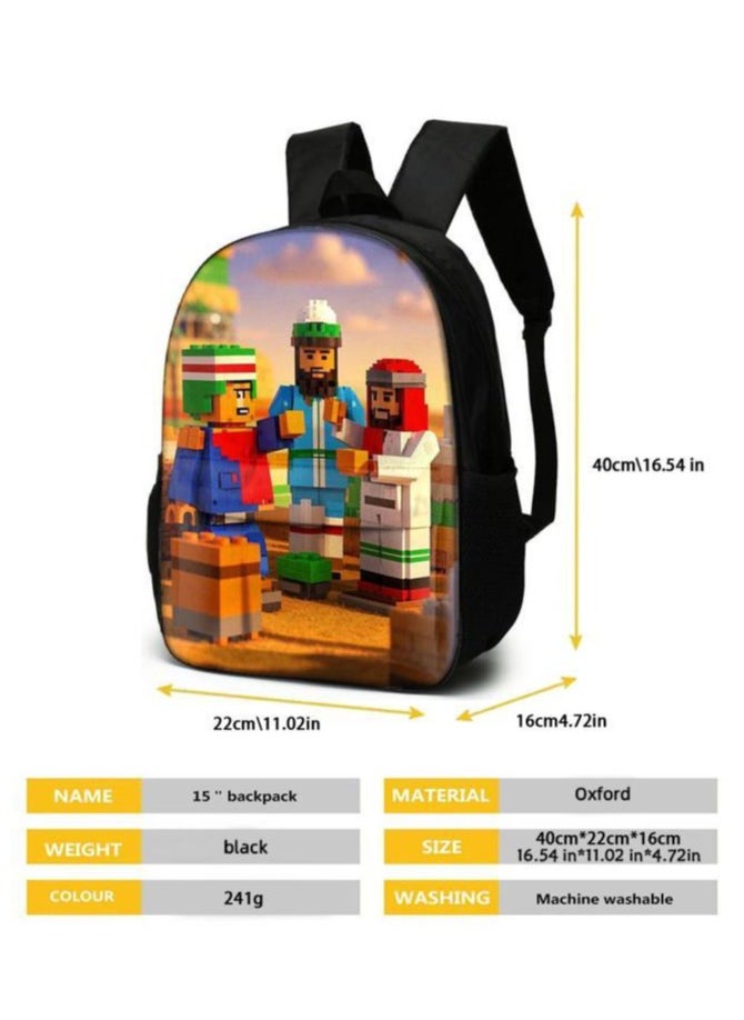 Three-piece set of cartoon characters (schoolbag, for students) - 623