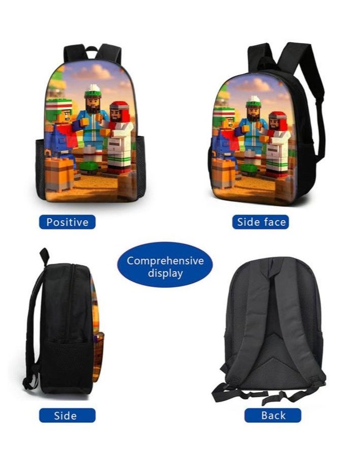 Three-piece set of cartoon characters (schoolbag, for students) - 623