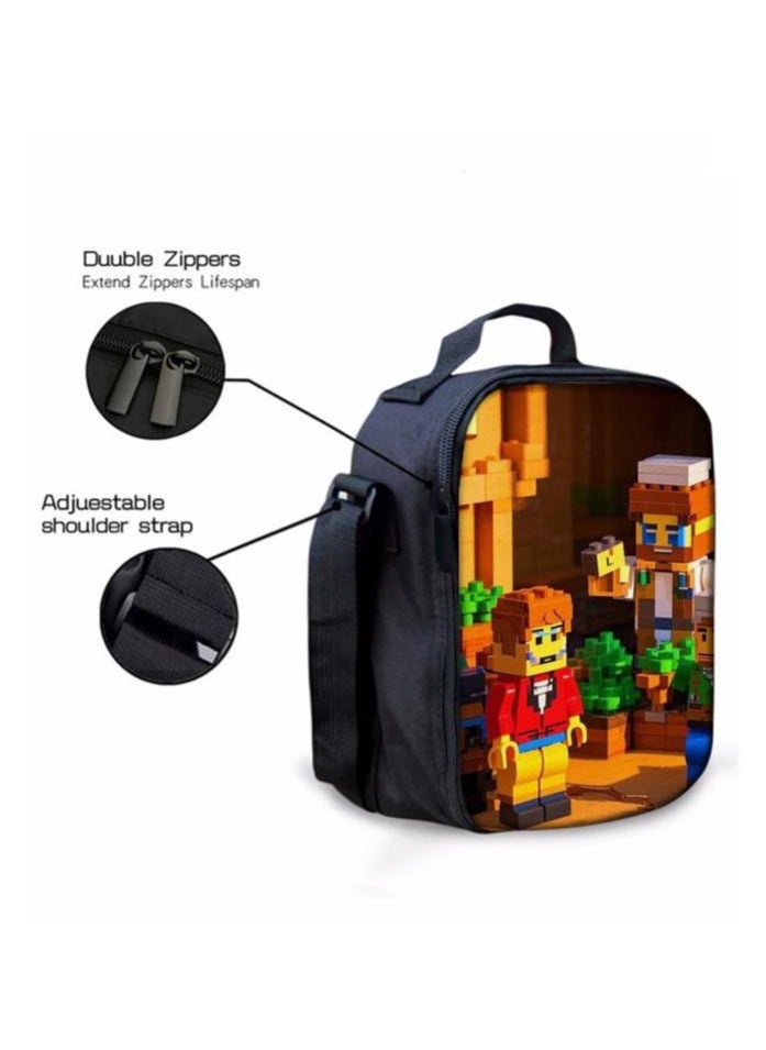 Cartoon three-piece schoolbag with front pocket - 1396