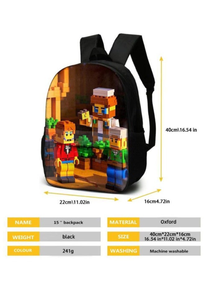 Cartoon three-piece schoolbag with front pocket - 1396