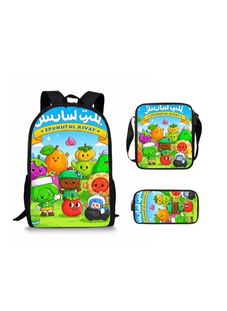 Cartoon style universal three-piece schoolbag - 879
