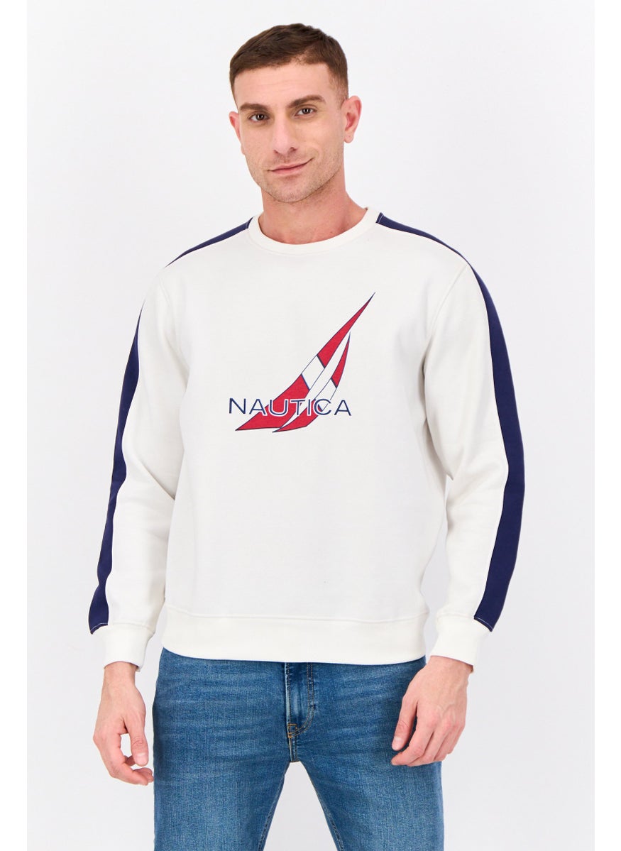 Men Crew Neck Brand Logo Long Sleeves Sweatshirt, Multicolor