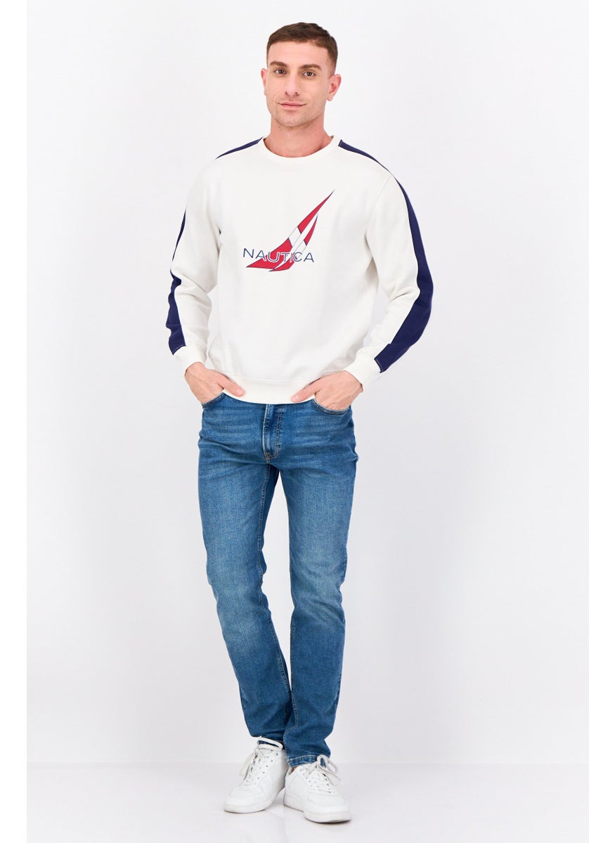 Men Crew Neck Brand Logo Long Sleeves Sweatshirt, Multicolor