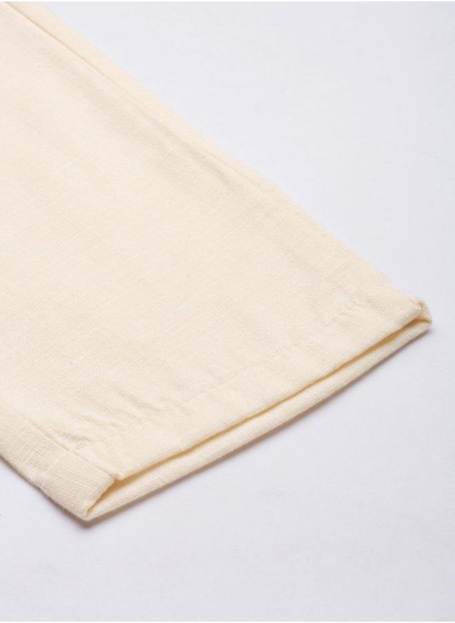 Men Slim Fit Solid Mid-Rise Elasticated Linen Jogger Trouser