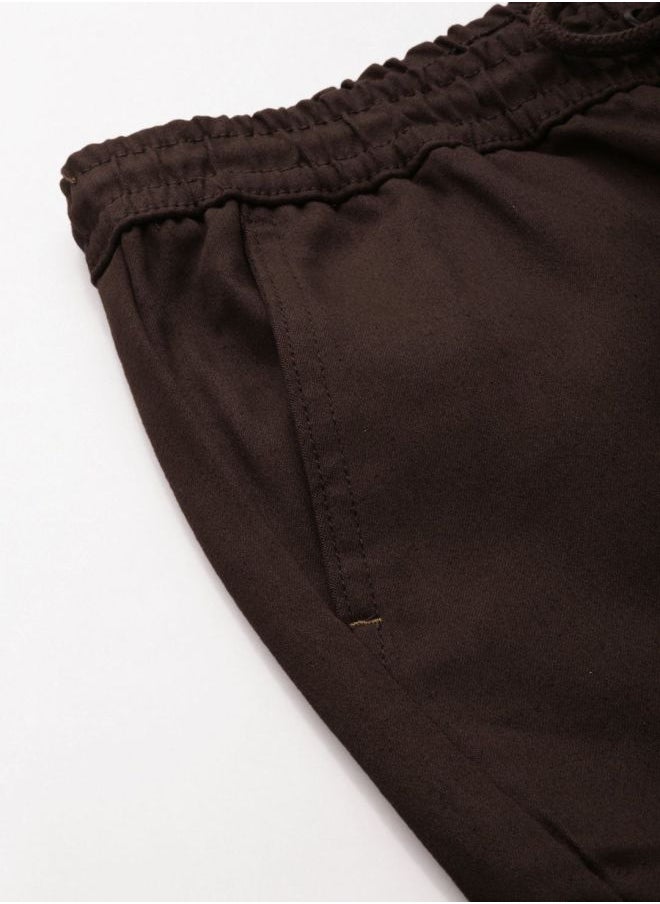 Men Slim Fit Solid Mid-Rise Stretchable Chino Joggers