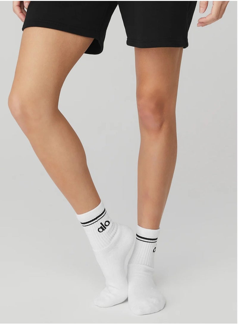 3Set UNISEX HALF-CREW THROWBACK SOCK  White/Black